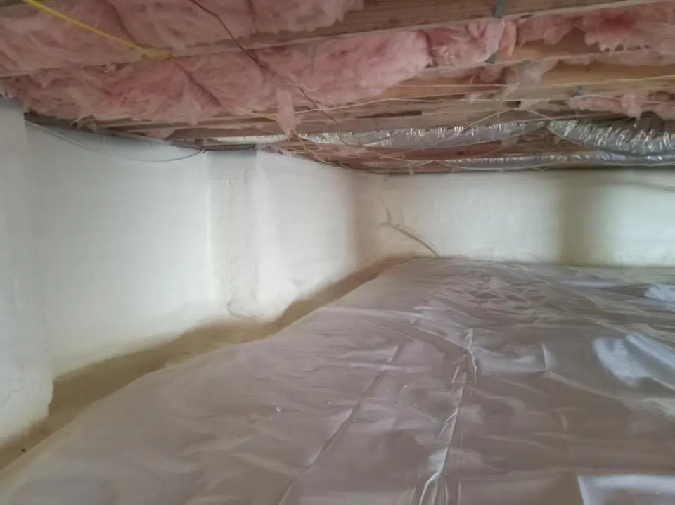 Crawl space encapsulation with closed-cell spray foam for Attic Insulation in North Haledon